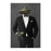 Alligator Drinking White Wine Wall Art - Black Suit