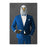 Eagle Drinking White Wine Wall Art - Blue Suit