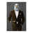 Eagle Drinking White Wine Wall Art - Brown Suit