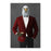 Eagle Drinking White Wine Wall Art - Red and Black Suit
