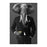 Elephant Drinking White Wine Wall Art - Black Suit