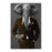 Elephant Drinking White Wine Wall Art - Brown Suit