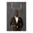 Elk Drinking White Wine Wall Art - Brown Suit