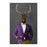 Elk Drinking White Wine Wall Art - Purple and Yellow Suit