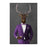 Elk Drinking White Wine Wall Art - Purple Suit