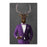 Elk Drinking White Wine Wall Art - Purple Suit