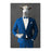 Goat Drinking White Wine Wall Art - Blue Suit