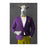 Goat Drinking White Wine Wall Art - Purple and Yellow Suit