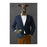 Greyhound Drinking White Wine Wall Art - Navy and Orange Suit