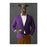 Greyhound Drinking White Wine Wall Art - Purple and Orange Suit