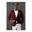 Greyhound Drinking White Wine Wall Art - Red and White Suit