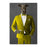 Greyhound Drinking White Wine Wall Art - Yellow Suit