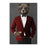 Grizzly Bear Drinking White Wine Wall Art - Red and Black Suit