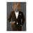 Lion Drinking White Wine Wall Art - Brown Suit