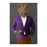 Lion Drinking White Wine Wall Art - Purple and Orange Suit