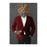 Lion Drinking White Wine Wall Art - Red and Black Suit