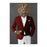 Lion Drinking White Wine Wall Art - Red and White Suit