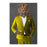 Lion Drinking White Wine Wall Art - Yellow Suit