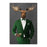 Moose Drinking White Wine Wall Art - Green Suit