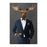 Moose Drinking White Wine Wall Art - Navy Suit