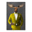Moose Drinking White Wine Wall Art - Yellow Suit