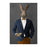 Rabbit Drinking White Wine Wall Art - Navy and Orange Suit