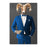 Ram Drinking White Wine Wall Art - Blue Suit