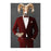 Ram Drinking White Wine Wall Art - Red Suit