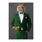 Tiger Drinking White Wine Wall Art - Green Suit