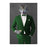 Wolf Drinking White Wine Wall Art - Green Suit