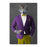 Wolf Drinking White Wine Wall Art - Purple and Yellow Suit