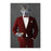 Wolf Drinking White Wine Wall Art - Red Suit