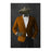 Alligator Drinking Martini Wall Art - Orange and Black Suit