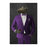Alligator Drinking Red Wine Wall Art - Purple Suit