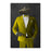 Alligator Smoking Cigar Wall Art - Yellow Suit