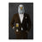 Bald eagle drinking beer wearing brown suit canvas wall art