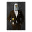 Bald eagle drinking beer wearing brown suit large wall art print