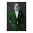 Bald eagle drinking martini wearing green suit large wall art print