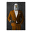 Bald eagle drinking martini wearing orange suit canvas wall art