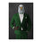 Bald eagle drinking red wine wearing green suit large wall art print
