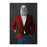 Bald eagle drinking red wine wearing red and blue suit canvas wall art