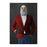 Bald eagle drinking red wine wearing red and blue suit large wall art print