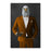 Bald eagle drinking whiskey wearing orange suit canvas wall art