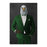 Bald eagle smoking cigar wearing green suit canvas wall art