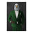 Bald eagle smoking cigar wearing green suit large wall art print