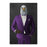 Bald eagle smoking cigar wearing purple suit canvas wall art