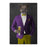 Cougar Drinking Beer Wall Art - Purple and Yellow Suit