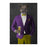 Cougar Drinking Beer Wall Art - Purple and Yellow Suit