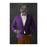 Cougar Drinking Martini Wall Art - Purple and Orange Suit