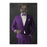 Cougar Drinking Martini Wall Art - Purple Suit